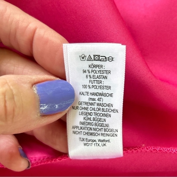 Cynthia Rowley 💵 Fit & Flare Size 4 Barbie Pink Dress w/ Pockets Scalloped Hem - Picture 11 of 13